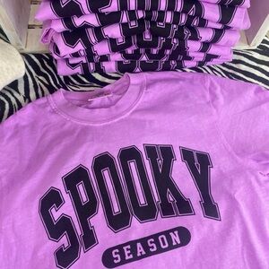 Comfort Colors brand, Neon Violet (Purple) Spooky Season Tee
